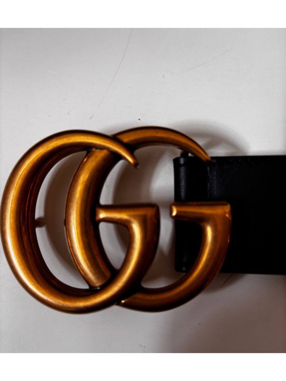 Gucci Black Belt with Gold Double G Buckle